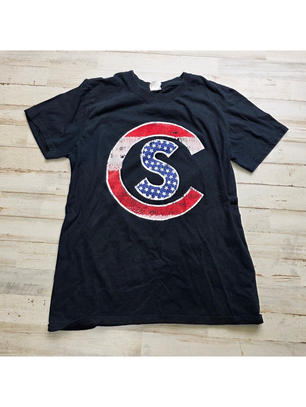 Cole Swindell T-Shirt S Black Patriotic Military Veteran Flag Country Music Tee